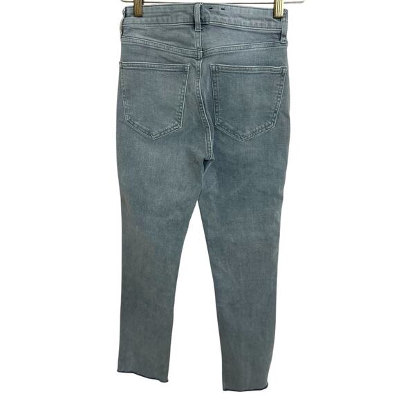 Women's Gap Vintage Slim Sky High Gray Jeans Sz 24 00 Frayed Hem 26" Inseam - Picture 6 of 7